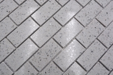 Motif à main Mosaïque Carrelage Quartz Composite Pierre artificielle Brick Artifical gris MOS46-0204_m