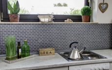 Motif à main Mosaïque Carrelage Quartz Composite Pierre artificielle Brick Artifical gris MOS46-0204_m
