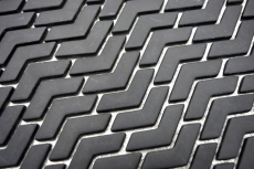 Échantillon manuel de mosaïque ECO Recyclé VERRE à chevrons Énamel noir mat MOS140-HB31B_m
