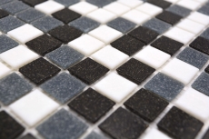 Échantillon manuel de mosaïque de verre Carreaux muraux Carreaux de salle de bains Dos de douche Miroir de carrelage blanc gris noir MOS52-0302_m