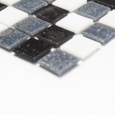 Échantillon manuel de mosaïque de verre Carreaux muraux Carreaux de salle de bains Dos de douche Miroir de carrelage blanc gris noir MOS52-0302_m