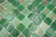 Motif manuel Carreau mosaïque en verre Goldensilk vert Carreaux muraux Carreaux de salle de bains Dos de douche MOS54-0504_m