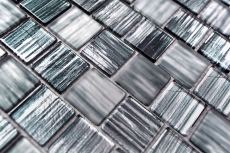 Motif manuel Carreau de mosaïque translucide Mosaïque de verre Crystal structure noir clair givré MOS68-CF41_m