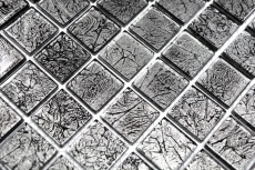 Motif manuel Carreau de mosaïque de verre translucide Crystal noir structure MOS63-CM-4BL12_m