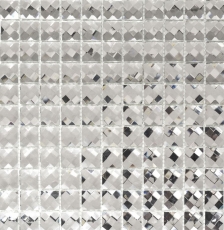 Motif à main Carreau de mosaïque Translucide cristal Mosaïque de verre Crystal scintillant argent MOS130-0208_m