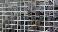 Motif main Carreau de mosaïque Translucide noir Mosaïque de verre Crystal Lüster noir MOS88-8LU89_m