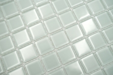Motif manuel Carreau de mosaïque translucide blanc avec nuance de vert Mosaïque de verre Crystal BAD WC MOS60-0102_m
