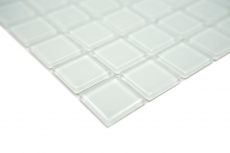 Motif manuel Carreau de mosaïque translucide blanc avec nuance de vert Mosaïque de verre Crystal BAD WC MOS60-0102_m