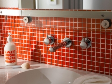Motif manuel Carreau de mosaïque Translucide rouge Mosaïque de verre Crystal rouge BAD WC cuisine MUR MOS60-0904_m