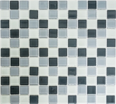 Motif main Carreau de mosaïque Translucide gris Mosaïque de verre Crystal gris SALLE DE BAINS WC CUISINE MUR MOS62-0204_m