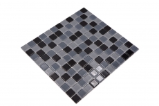 Motif main Carreau de mosaïque Translucide noir Mosaïque de verre Crystal noir SALLE DE BAINS WC CUISINE MUR MOS62-0208_m