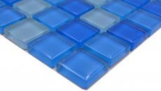 Motif main Carreau de mosaïque Translucide bleu clair Mosaïque de verre Crystal bleu clair BAD WC cuisine MUR MOS72-0406_m
