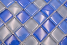 Motif main Carreau de mosaïque Translucide bleu clair Mosaïque de verre Crystal bleu clair BAD WC cuisine MUR MOS72-0406_m