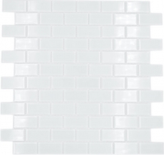 Motif à main Carreau de mosaïque Translucide blanc Brick Mosaïque de verre Crystal blanc SALLE DE BAINS WC CUISINE MUR MOS66-0102_m