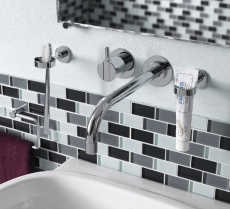Motif manuel Carreau de mosaïque gris translucide Brick Mosaïque de verre Crystal gris MOS76-0204_m