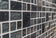 Échantillon manuel Carreau de mosaïque Translucide Composite noir Combinaison de mosaïque de verre Crystal Artificial noir MOS88-K989_m