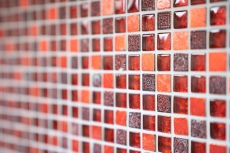 Motif à main Carreau de mosaïque Translucide rouge Mosaïque de verre Crystal Resin rouge BAD WC cuisine MUR MOS92-0904_m