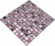 Motif manuel Carreau de mosaïque Translucide rose Mosaïque de verre Crystal Resin rose SALLE DE BAINS WC CUISINE MUR MOS82-1104_m
