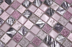 Motif manuel Carreau de mosaïque Translucide rose Mosaïque de verre Crystal Resin rose SALLE DE BAINS WC CUISINE MUR MOS82-1104_m