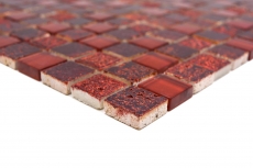 Motif à main Carreau de mosaïque Translucide rouge Mosaïque de verre Crystal Resin rouge SALLE DE BAINS WC CUISINE MUR MOS82-0906_m
