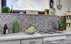 Motif manuel Carreau de mosaïque Translucide champagne noir Mosaïque de verre Crystal Resin Optik MOS78B-0702_m