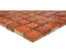 Motif manuel Carreau de mosaïque Translucide rouge Mosaïque de verre Crystal Resin rouge Structure MOS83-CB30_m