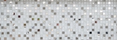 Échantillon manuel Carreau de mosaïque Translucide acier inoxydable blanc Mosaïque de verre Crystal acier blanc verre MOS63-CM-424_m