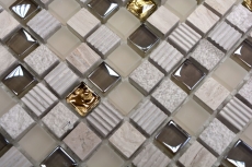 Échantillon manuel Carreau de mosaïque Translucide gris clair or Mosaïque de verre Crystal Pierre EP gris clair or MOS92-HQ12_m