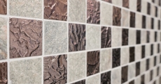 Échantillon manuel Carreau de mosaïque Translucide gris Mosaïque de verre Crystal Pierre Design Quartzite gris MOS88-CR73_m