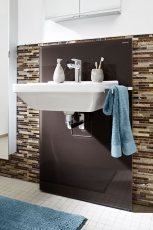 Échantillon manuel Carreau de mosaïque Translucide beige marron Composé Mosaïque de verre Crystal Marbre beige marron MOS86-1302_m
