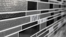 Échantillon manuel Carreau de mosaïque Translucide gris noir composite Mosaïque de verre Crystal pierre grise noire MOS67-GV44_m