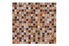 Échantillon manuel Carreau de mosaïque Translucide beige marron Mosaïque de verre Crystal Pierre beige marron MOS92-1206_m