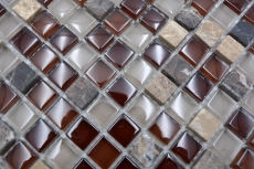 Motif à main Carreau de mosaïque Translucide brun Mosaïque de verre Crystal Pierre brune SALLE DE BAINS WC CUISINE MUR MOS92-1304_m