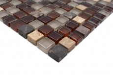 Motif à main Carreau de mosaïque Translucide brun Mosaïque de verre Crystal Pierre brune SALLE DE BAINS WC CUISINE MUR MOS92-1304_m