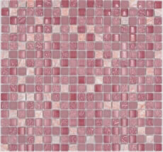 Motif main Carreau de mosaïque Translucide rose Mosaïque de verre Crystal Pierre rose SALLE DE BAINS WC CUISINE MUR MOS92-1002_m