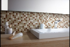 Échantillon manuel Carreau de mosaïque Translucide beige Mosaïque de verre Crystal Pierre beige MOS62-1204-GN_m