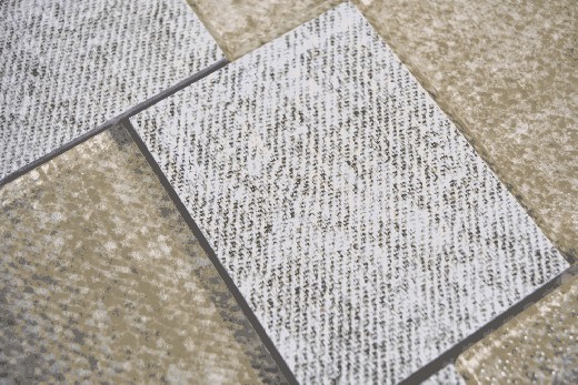 Échantillon manuel Carreau de mosaïque Translucide Céramique beige Rectangle Mosaïque de verre Crystal Céramique beige MOS88J-1202_m
