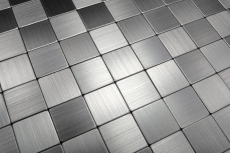 échantillon manuel carreau de mosaïque autocollant aluminium argent métal métal MOS200-22M25_m