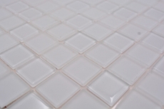 Échantillon manuel Carreau de mosaïque autocollant blanc translucide Mosaïque de verre Crystal blanc mat MOS200-4CM20_m