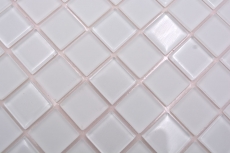 Échantillon manuel Carreau de mosaïque autocollant blanc translucide Mosaïque de verre Crystal blanc mat MOS200-4CM20_m