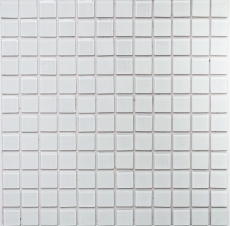 Échantillon manuel Carreau de mosaïque autocollant blanc translucide Mosaïque de verre Crystal blanc mat MOS200-4CM20_m