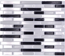 Échantillon manuel de carreaux de mosaïque autocollant film vinyle argenté noir vinyle Midnight Marble Dream 4er Pack MOSVinyl-24050_m