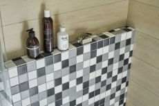 Échantillon manuel de mosaïque céramique vieux blanc gris anthracite Carreau mural cuisine Carreau de salle de bain MOS14-0123_m