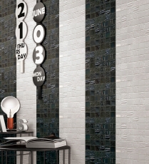 Motif manuel Mosaïque céramique Kanaan noir Carreau de mosaïque murale Miroir de carrelage cuisine salle de bain MOS14-0003_m
