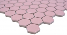 Motif manuel Mosaïque céramique Hexagone vieux rose brillant Carreau de mosaïque murale Miroir de carrelage cuisine salle de bain MOS11H-1111_m