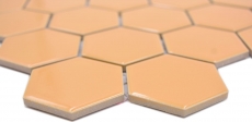 Motif manuel Mosaïque céramique Hexagone ocre orange brillant Carreau de mosaïque murale Miroir de carrelage cuisine salle de bain MOS11H-1208_m