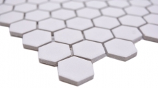 Échantillon manuel Mosaïque céramique Hexagone blanc R10B receveur de douche Carreau de sol Mosaïque cuisine salle de bain sol MOS11H-0101-R10_m