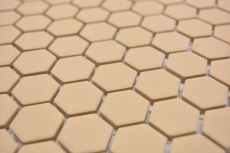Motif main Mosaïque céramique Hexagone ocre orange R10B receveur de douche Carreau de sol Mosaïque cuisine salle de bain sol MOS11H-1208-R10_m