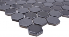 Échantillon manuel Mosaïque céramique Hexagone noir brillant R10B receveur de douche Carreau de sol Mosaïque cuisine salle de bain sol MOS11H-0301-R10_m