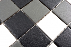 Échantillon manuel Carreau de mosaïque RUTSCHEMEND RUTSCHICHER noir blanc gris métal MOS14-2213-R10_m